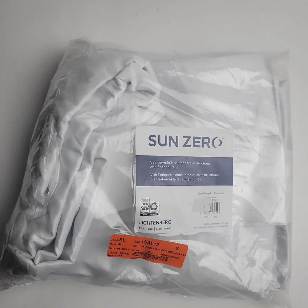 Sun Zero Dupioni Silk thermal blackout SINGLE curtain valance 'Pearl' 40x84 #BT1